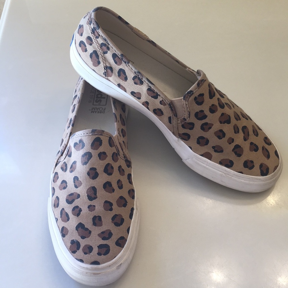Leopard print slip-on Keds sneakers size 7 1/2